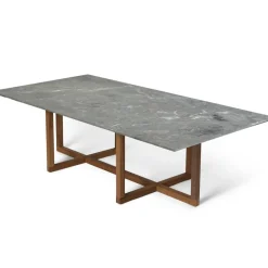 Ninety Soffbord 120x60x40 cm, Smoked Oak/Grey Marble