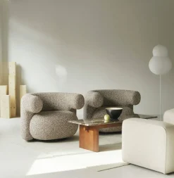 Normann Copenhagen - Burra lounge chair with return - Kvadrat Sahco Zero 001