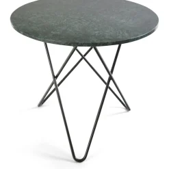 O Dining Table Matbord Ø100 cm, Svart/Grön marmor