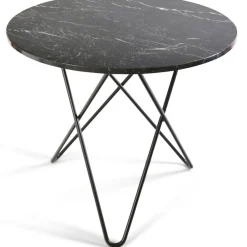 O Dining Table Matbord Ø100 cm, Svart/Svart marmor