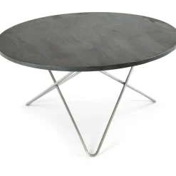 O Table Soffbord Ø80 cm, Stål/Rustik skiffer