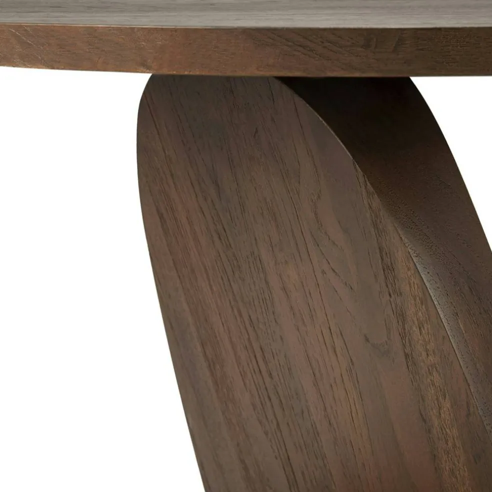 Oblic Sidobord Teak, Brun