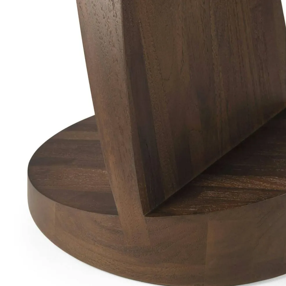Oblic Sidobord Teak, Brun