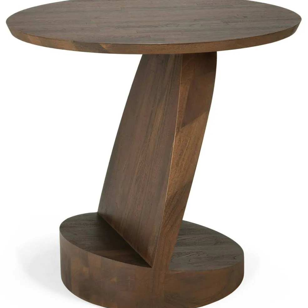 Oblic Sidobord Teak, Brun