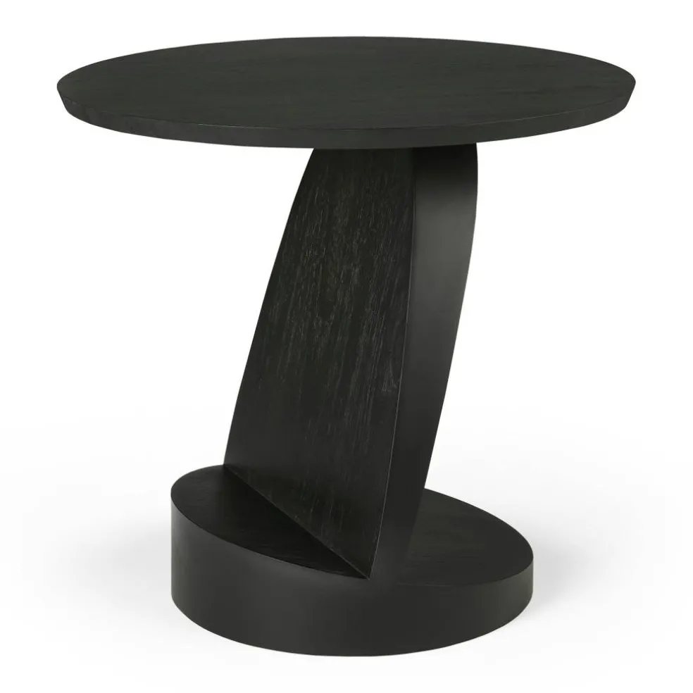 Oblic Sidobord Teak, Svart