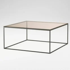 Observe Soffbord 89x89 cm, Bärnstensfärgat Glas