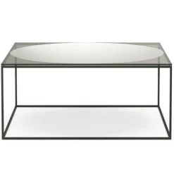 Observe Soffbord 89x89 cm, Rökfärgat Glas / Spegelglas