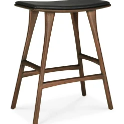 Osso Barstol, Teak / Brunt Läder