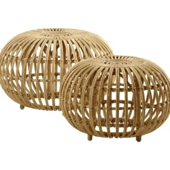 Ottoman Fotpall Rotting Ø65 cm, Natur