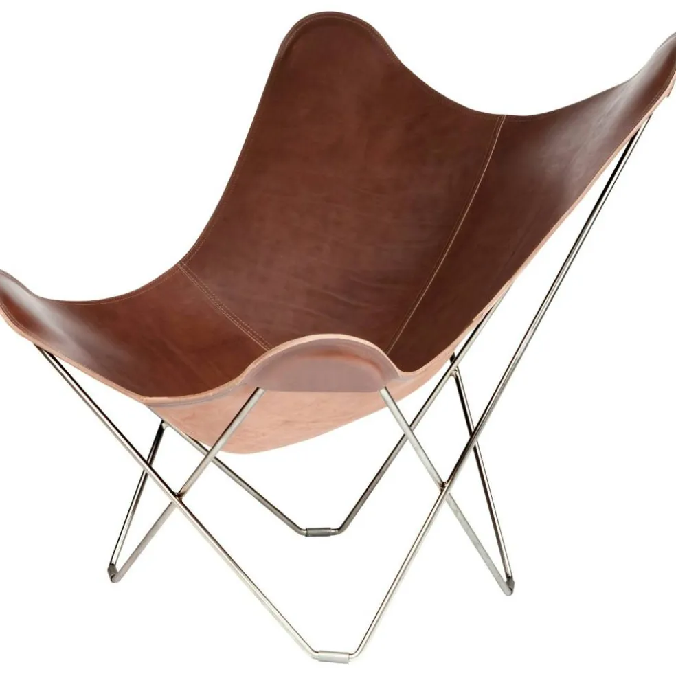Pampa Mariposa Butterfly Chair, Chocolate/Chrome