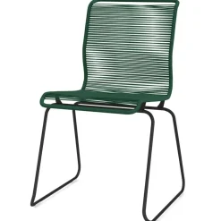 Panton One Stol, Grön / Svart Metall