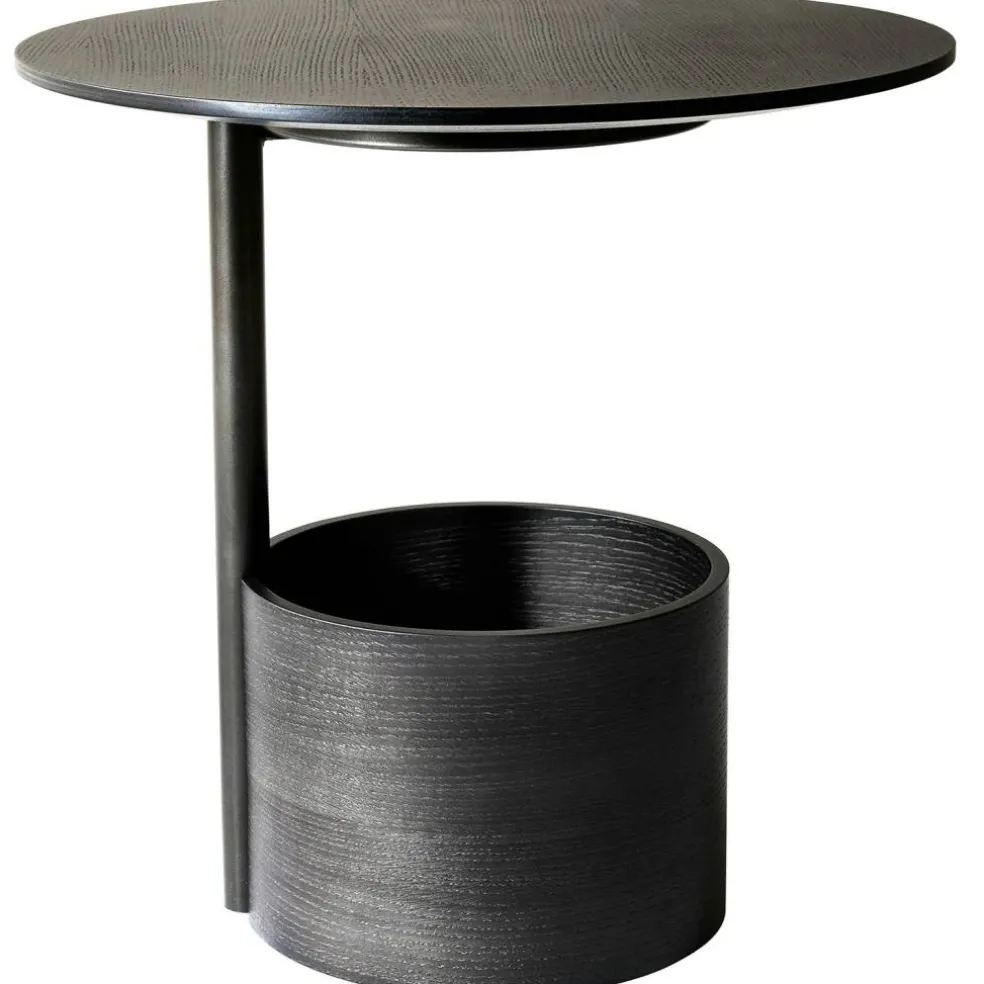 Parasol Soffbord Ø50 cm, Mörkbetsad Ek