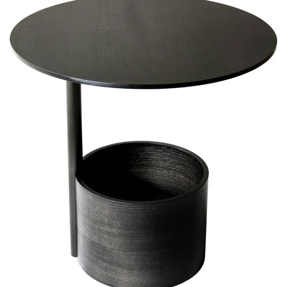 Parasol Soffbord Ø50 cm, Mörkbetsad Ek