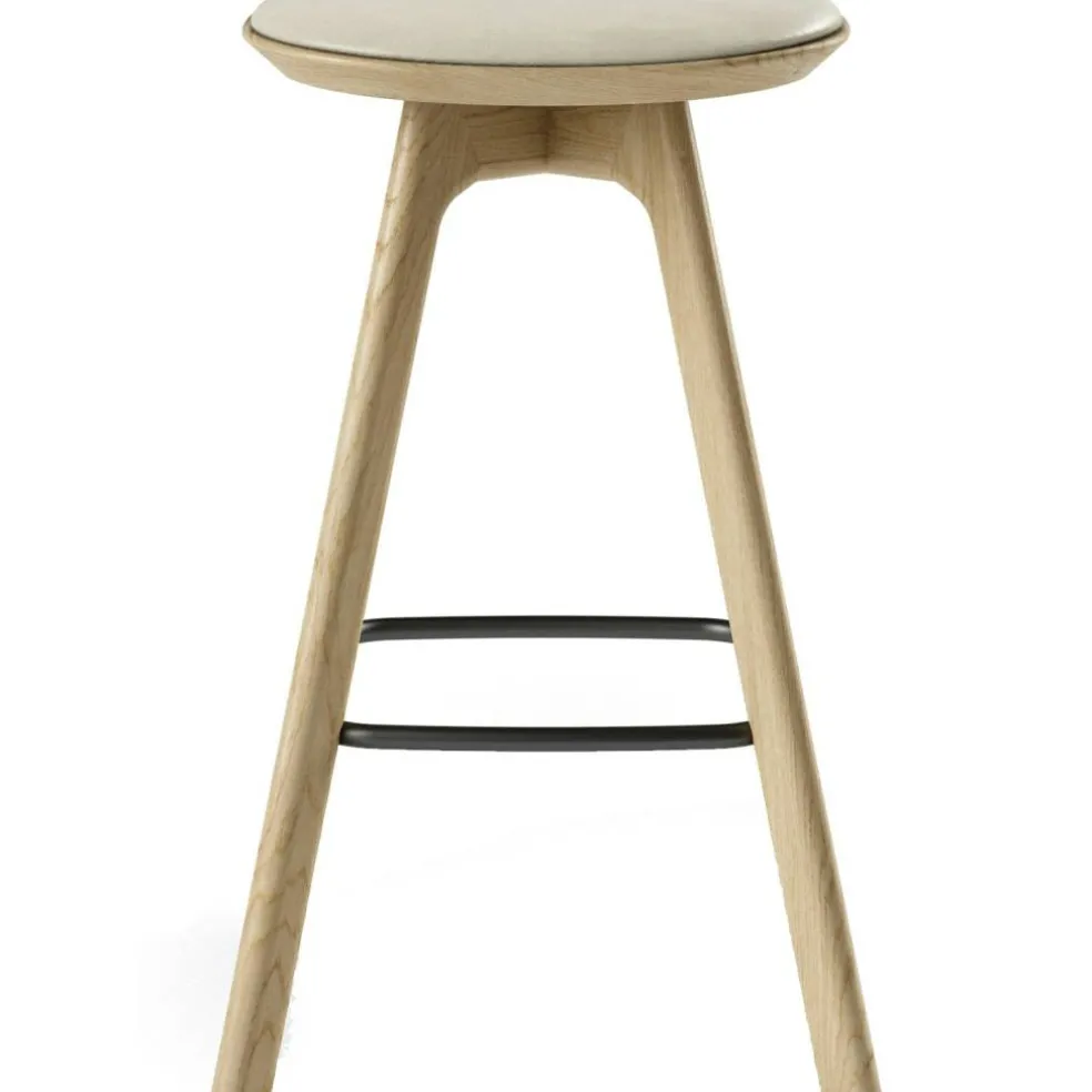Pauline Barstol 65 cm, Oljad Ek / Läder Oyster