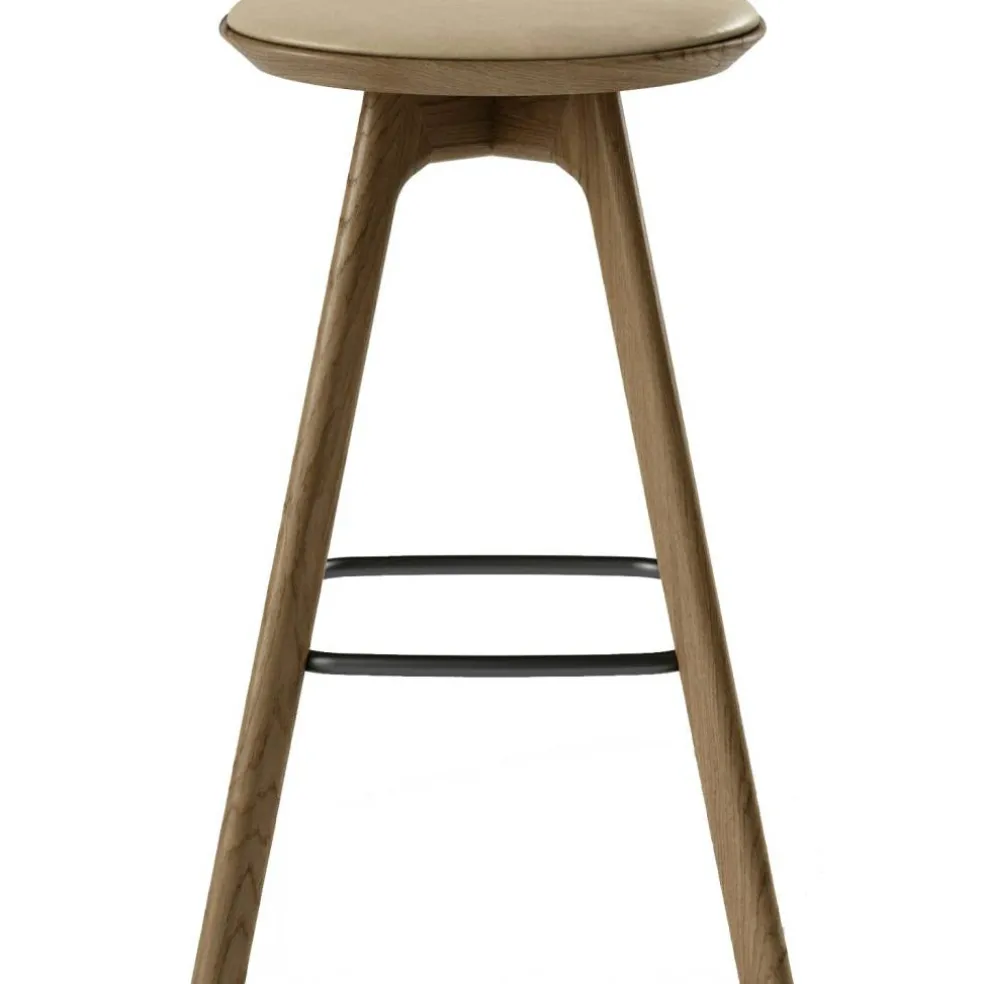 Pauline Barstol 75 cm, Oljad Ek / Läder Almond