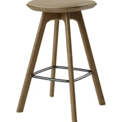 Pauline Barstol 65 cm, Rökt Ek / Läder Almond