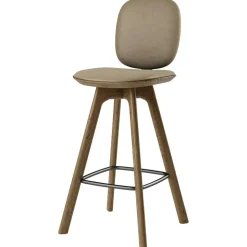 Pauline Comfort Barstol 65 cm, Rökt Ek / Läder Almond