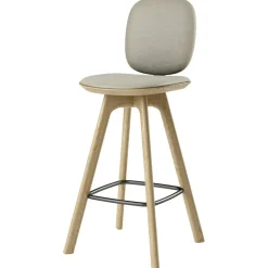 Pauline Comfort Barstol 65 cm, Oljad Ek / Läder Oyster