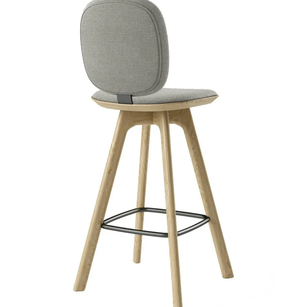 Pauline Comfort Barstol 75 cm, Oljad Ek / Hallingdal Grå