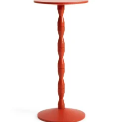 Pedestal Sidobord Ek, Röd