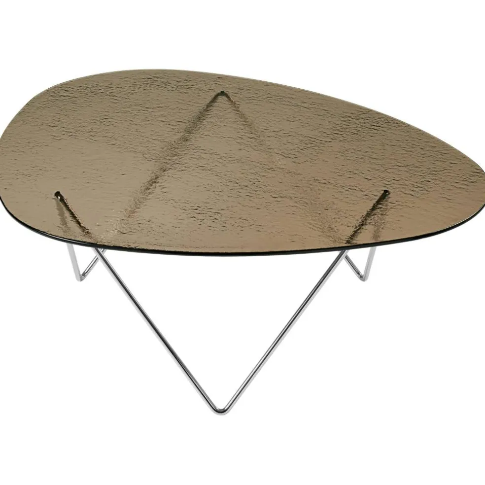 Pedrera Soffbord Texturerat Glas, Brons / Krom