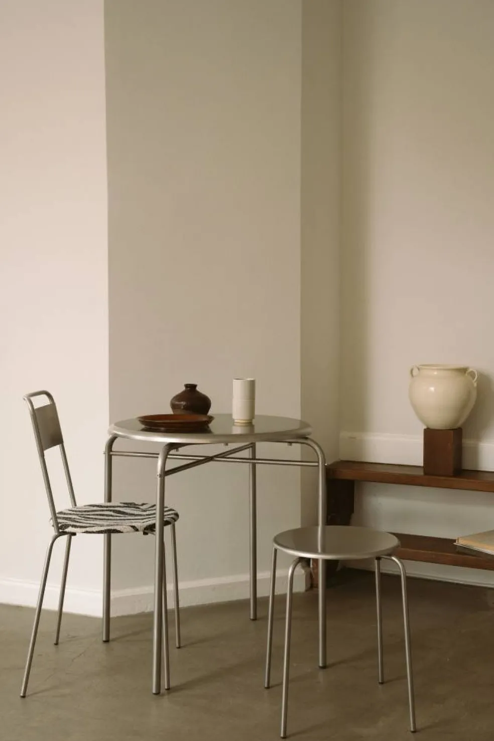 Petit Rond Bord Rostfritt Stål, Ø65 cm