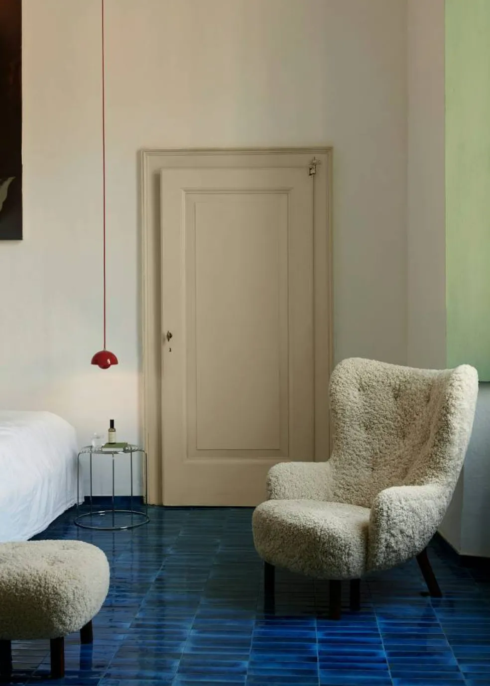 Petra VB3 Loungestol Set, Fårskinn Moonlight / Valnöt