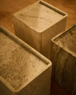 Pietra Sidobord 33x33 cm, Travertin