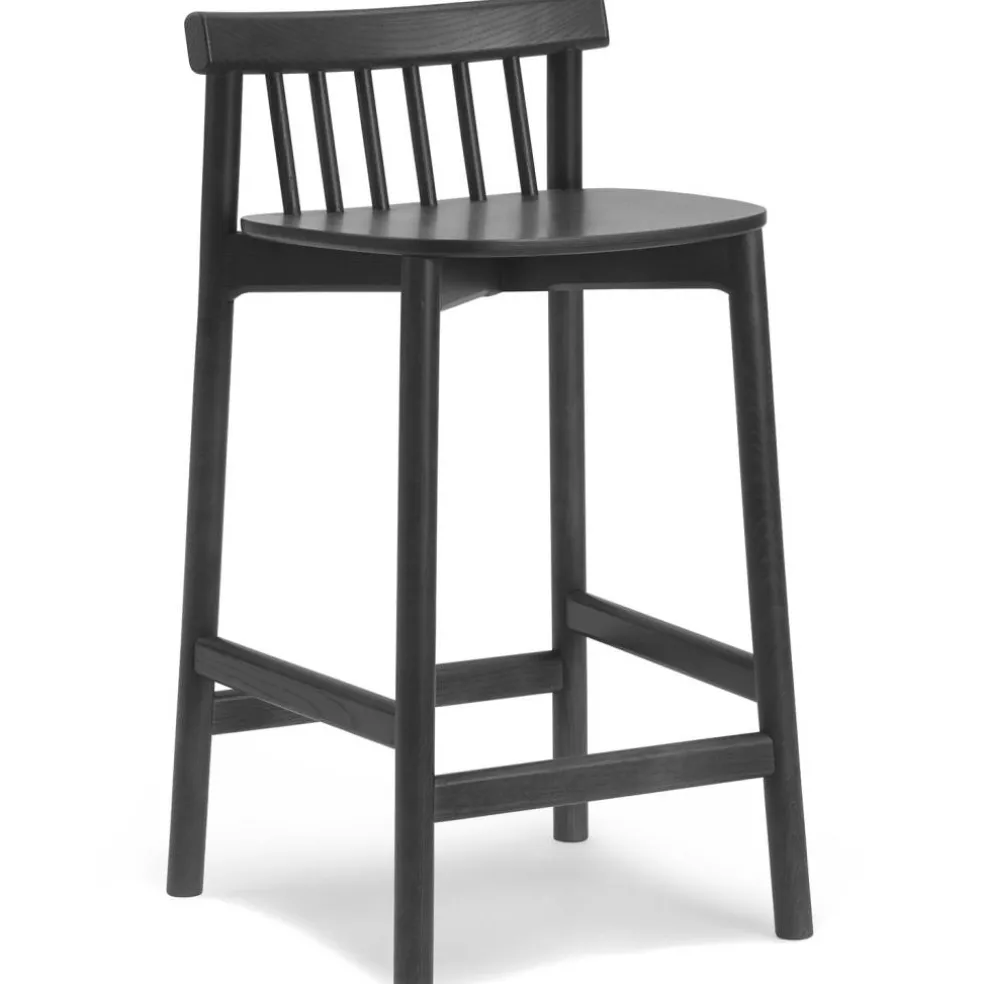 Pind Barstol 65 cm, Svartbetsad Ask