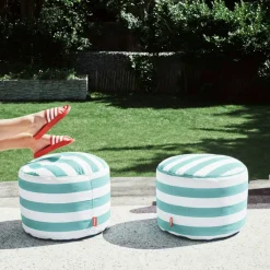 Point Outdoor Sittpuff Ø50 cm, Stripe Azure