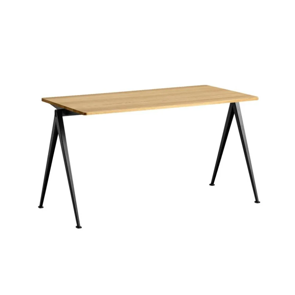 Pyramid Desk 01 140X65, Black Frame/Clear