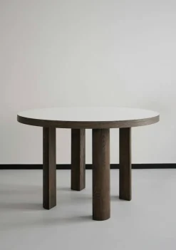 Quarter Matbord Ø120 cm, Rökt Ek/Vit Laminat