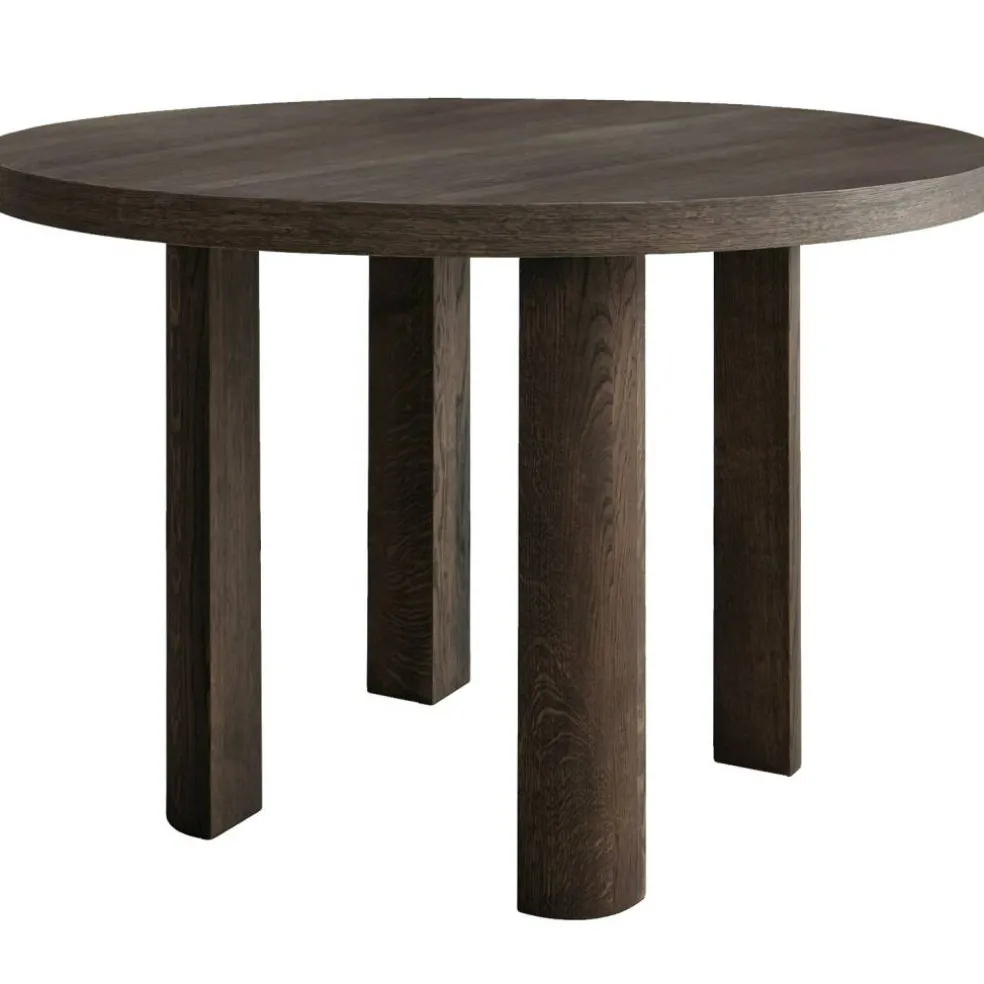 Quarter Matbord Ø120 cm, Rökt Ek