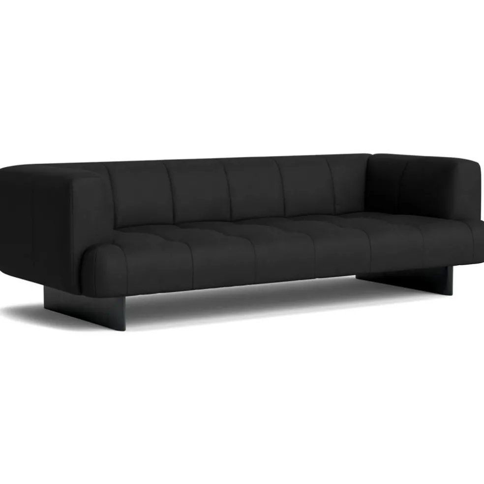 Quilton Lift 3-Sitssoffa, Sense Läder Svart / Svart Ek