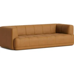 Quilton 3-Sitssoffa, Läder Sense Cognac