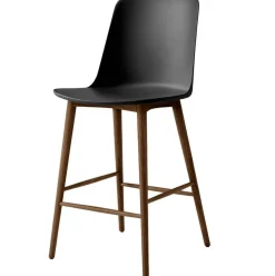 Rely HW128 Högt Ryggstöd 65 cm, Lackerad Valnöt / Svart