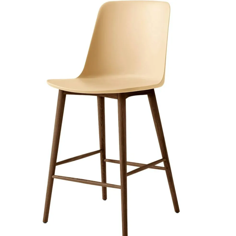 Rely HW128 Högt Ryggstöd 65 cm, Lackerad Valnöt / Beige Sand