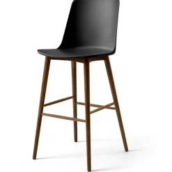 Rely HW133 Högt Ryggstöd 75 cm, Lackerad Valnöt / Svart