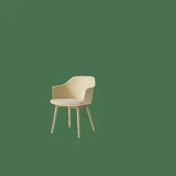 Rely HW77 Matstol Med Armstöd Polstrad Sits Beige Sand/Klarlackad Ek/Karakorum 003