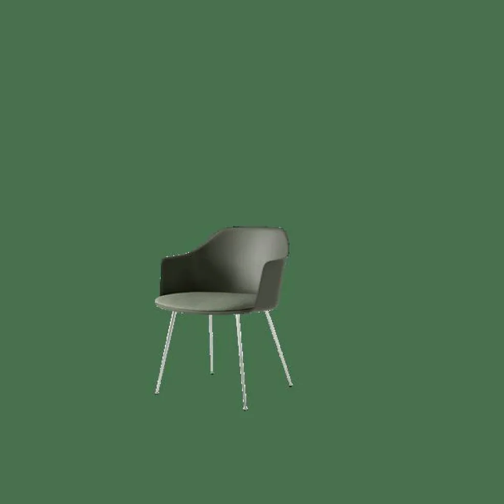 Rely HW34 Matstol Med Armstöd Polstrad Sits Bronze Green/Krom/Canvas 0926