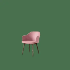 Rely HW77 Matstol Med Armstöd Polstrad Sits Soft Pink/Lackerad Valnöt/Vidar 0622