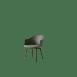 Rely HW77 Matstol Med Armstöd Polstrad Sits Bronze Green/Lackerad Valnöt/Canvas 0926