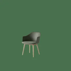 Rely HW77 Matstol Med Armstöd Polstrad Sits Bronze Green/Klarlackad Ek/Canvas 0926