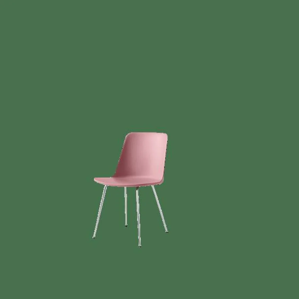 Rely HW6 Matstol Utan Armstöd Soft Pink/Krom