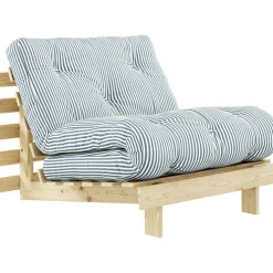 Roots 90 Loungefåtölj, Furu / Beach Blue