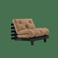 Roots Bäddsoffa Med Madrass 90x200 Svart Natt/Mocca