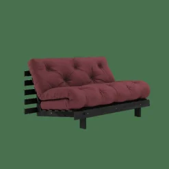 Roots Bäddsoffa Med Roots Madrass 140x200 Bordeaux/Svartlackerad