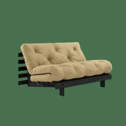 Roots Bäddsoffa Med Roots Madrass 140x200 Beige/Svartlackerad