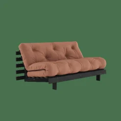Roots Bäddsoffa Med Roots Madrass 160x200 Lerbrun/Svartlackerad