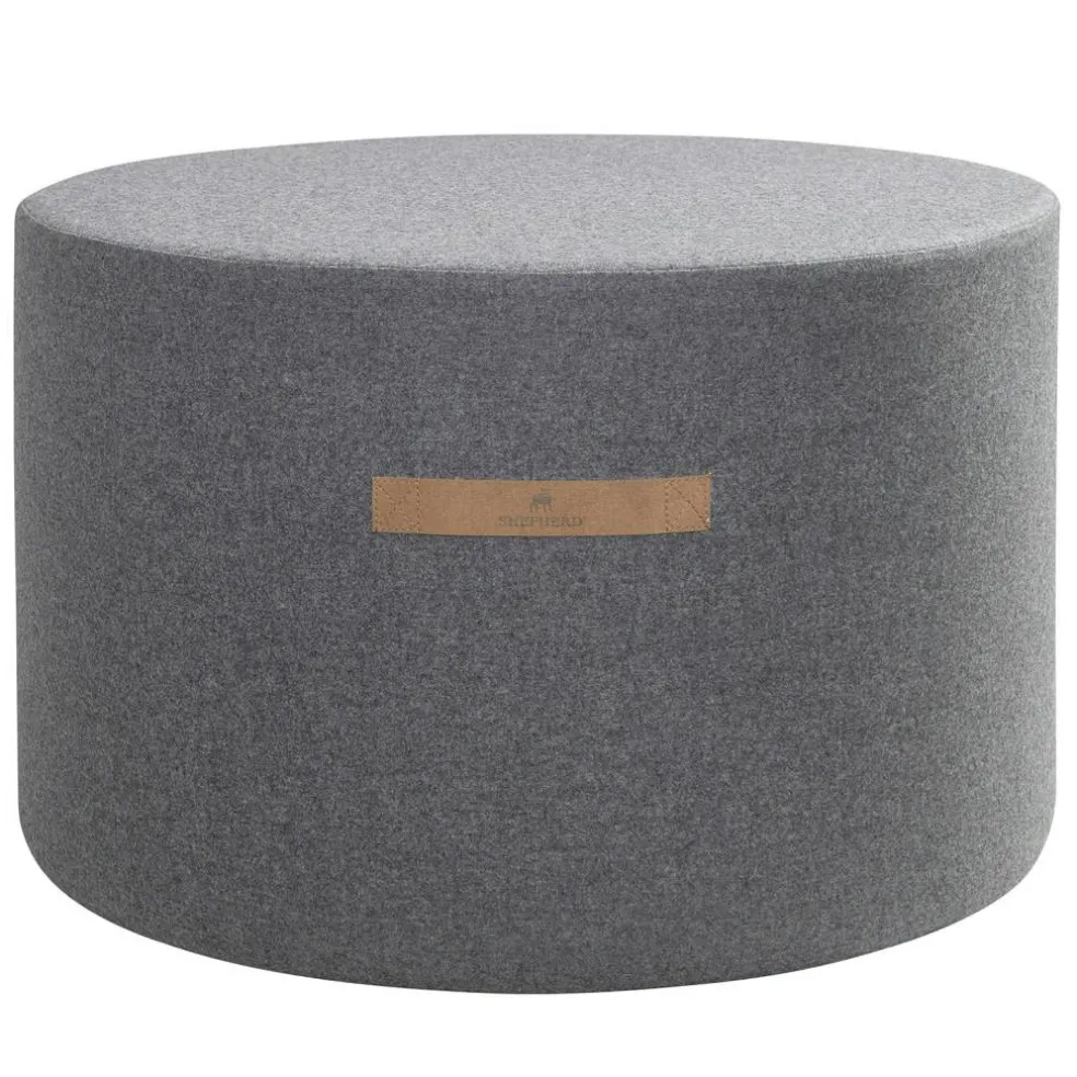 Sara Rund Ullpuff 60x40 cm, Granite